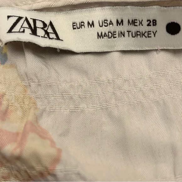 Zara Floral Patterned Long Sleeve Dress Size Medium - Picture 10 of 12